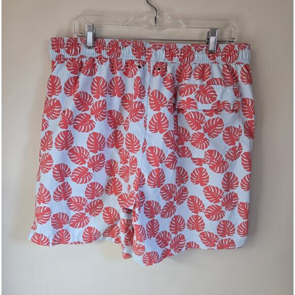 Tom & Teddy Men's Swim Trunks Ahorts Blue Orange Palms XL - Picture 5 of 12